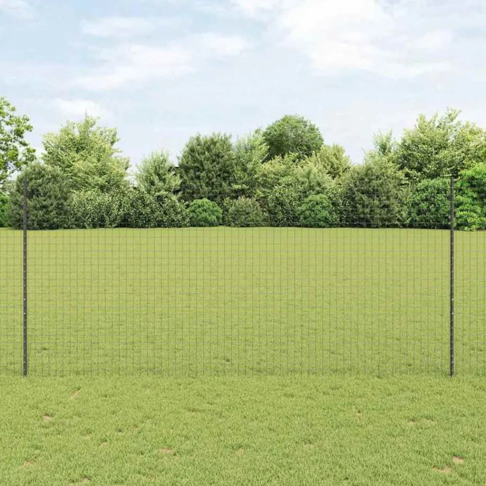 vidaXL Poteau de clôture. 5 pcs Gris 140 cm Acier