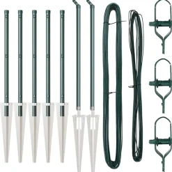 vidaXL Poteau de clôture. 7 pcs Acier
