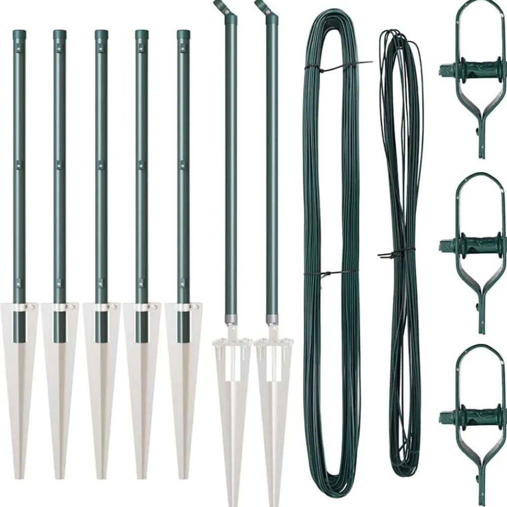 vidaXL Poteau de clôture. 7 pcs Acier