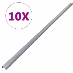 Clôtures & Barrières-vidaXL Poteau de clôture. 10 pcs Argenté 200 cm Acier