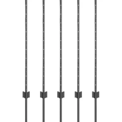 vidaXL Poteau de clôture. 5 pcs Gris 100 cm Acier
