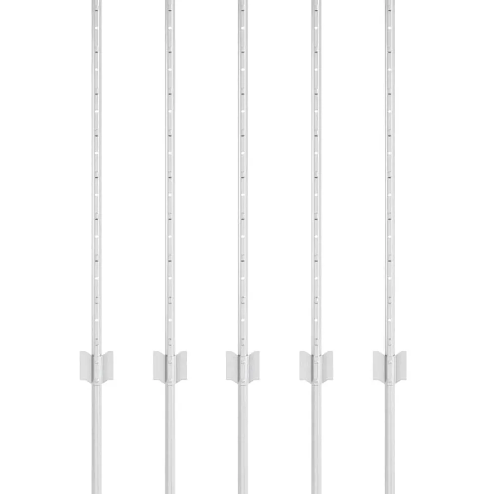 Clôtures & Barrières-vidaXL Poteau de clôture. 5 pcs Argenté 80 cm Acier Acier galvanisé/argent