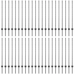 vidaXL Poteau de clôture. 44 pcs Gris 160 cm Acier