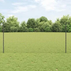 vidaXL Poteau de clôture. 44 pcs Gris 160 cm Acier