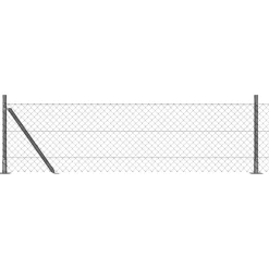 Clôtures & Barrières-vidaXL Poteau de clôture. 10 x 0,4 m (maillage 40 x 40 mm) Gris