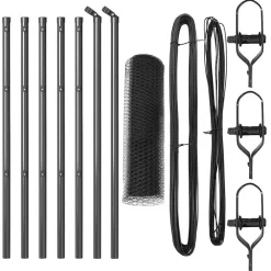 vidaXL Poteau de clôture. 10 x 0,4 m (maille 13 mm) Acier et PVC