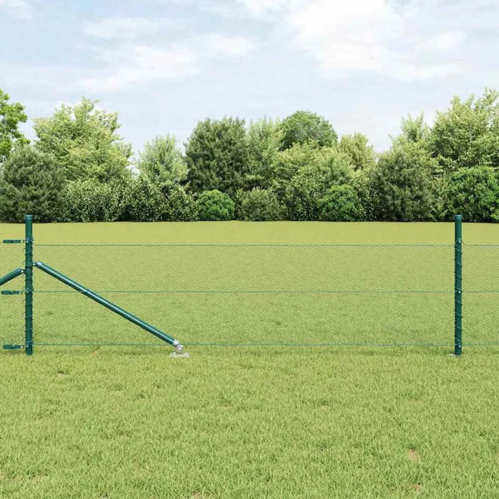vidaXL Poteau de clôture. 10 x 0,4 m (maille 13 mm) Acier et PVC