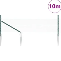 vidaXL Poteau de clôture. 10 x 0,4 m (maille 13 mm) Acier et PVC