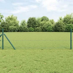 Clôtures & Barrières-vidaXL Poteau de clôture. 10 x 0,4 m (maille 13 mm) Acier et PVC Vert