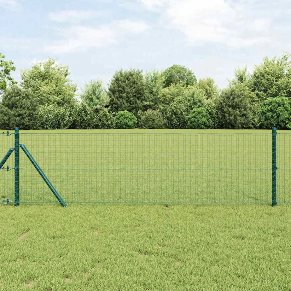 Clôtures & Barrières-vidaXL Poteau de clôture. 25 x 0,4 m (treillis de 19 x 19 mm) Vert