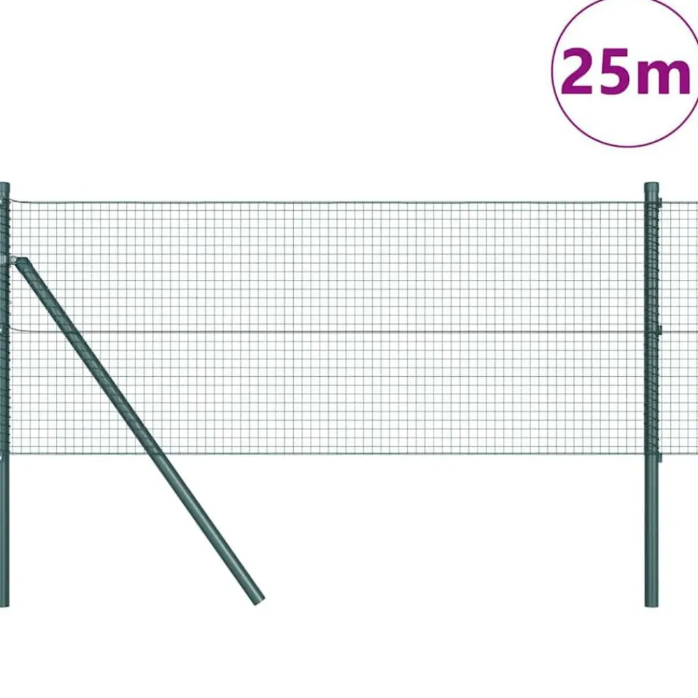 Clôtures & Barrières-vidaXL Poteau de clôture. 25 x 0,4 m (treillis de 19 x 19 mm) Vert