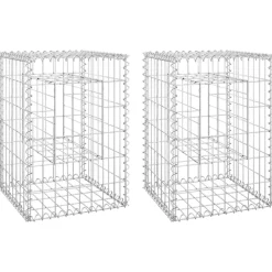 vidaXL Poteaux à panier de gabion 2 pcs 40x40x60 cm Fer