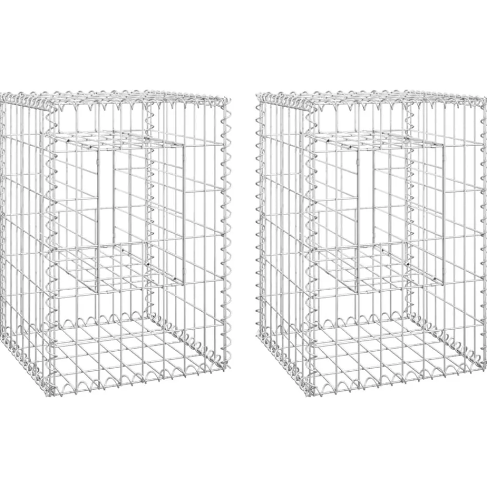 vidaXL Poteaux à panier de gabion 2 pcs 40x40x60 cm Fer