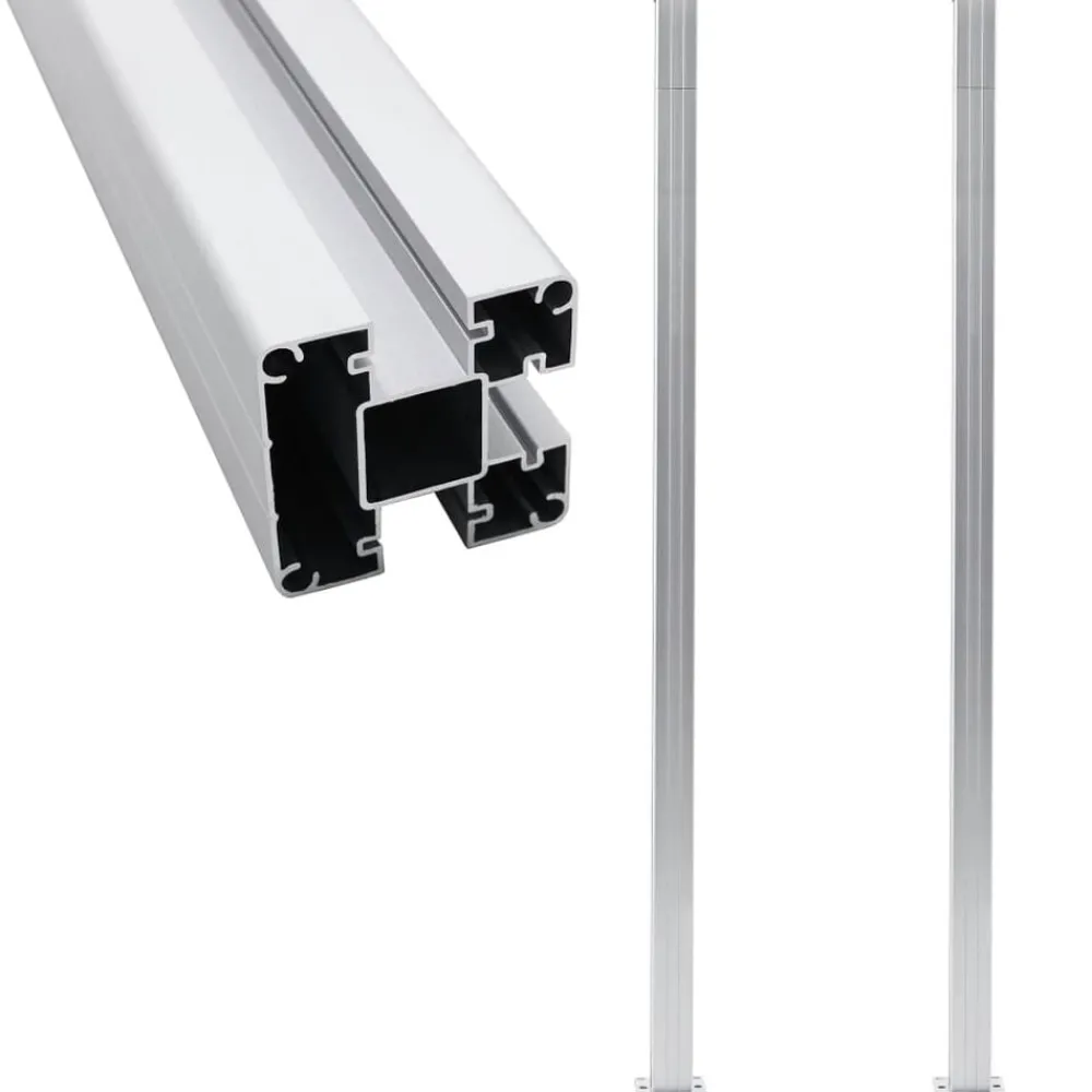 Clôtures & Barrières-vidaXL Poteaux de clôture 2 pcs Aluminium 185 cm Argent