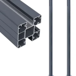 Clôtures & Barrières-vidaXL Poteaux de clôture 2 pcs 185 cm Aluminium Gris foncé