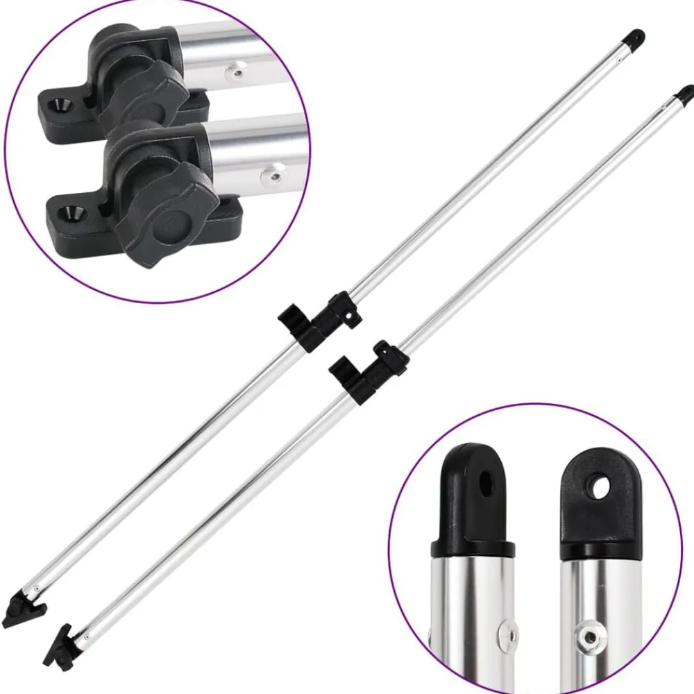 vidaXL Poteaux de soutien de dessus Bimini 2 pcs Aluminium