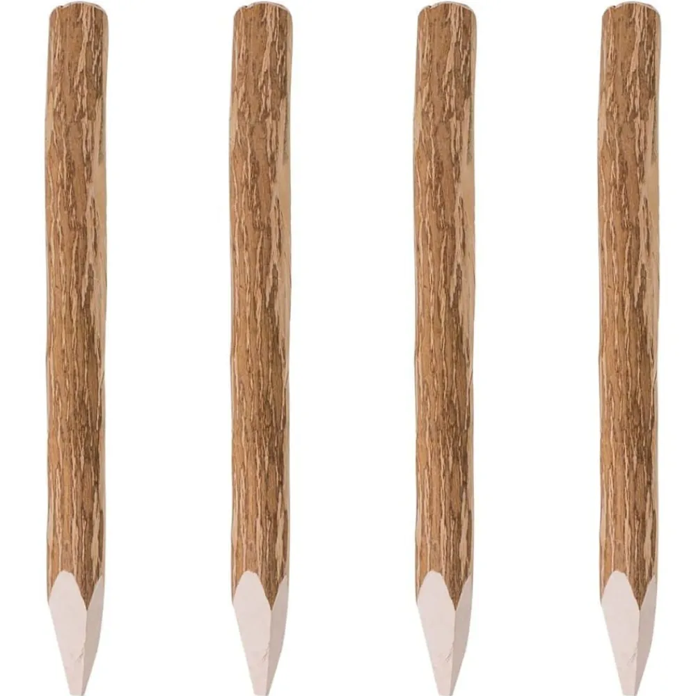 vidaXL Poteaux pointus de clôture 4 pcs Bois de noisetier 90 cm