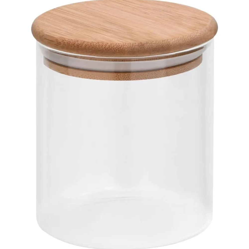 vidaXL Pots de conservation en verre couvercle en bambou 6 pcs 600 ml