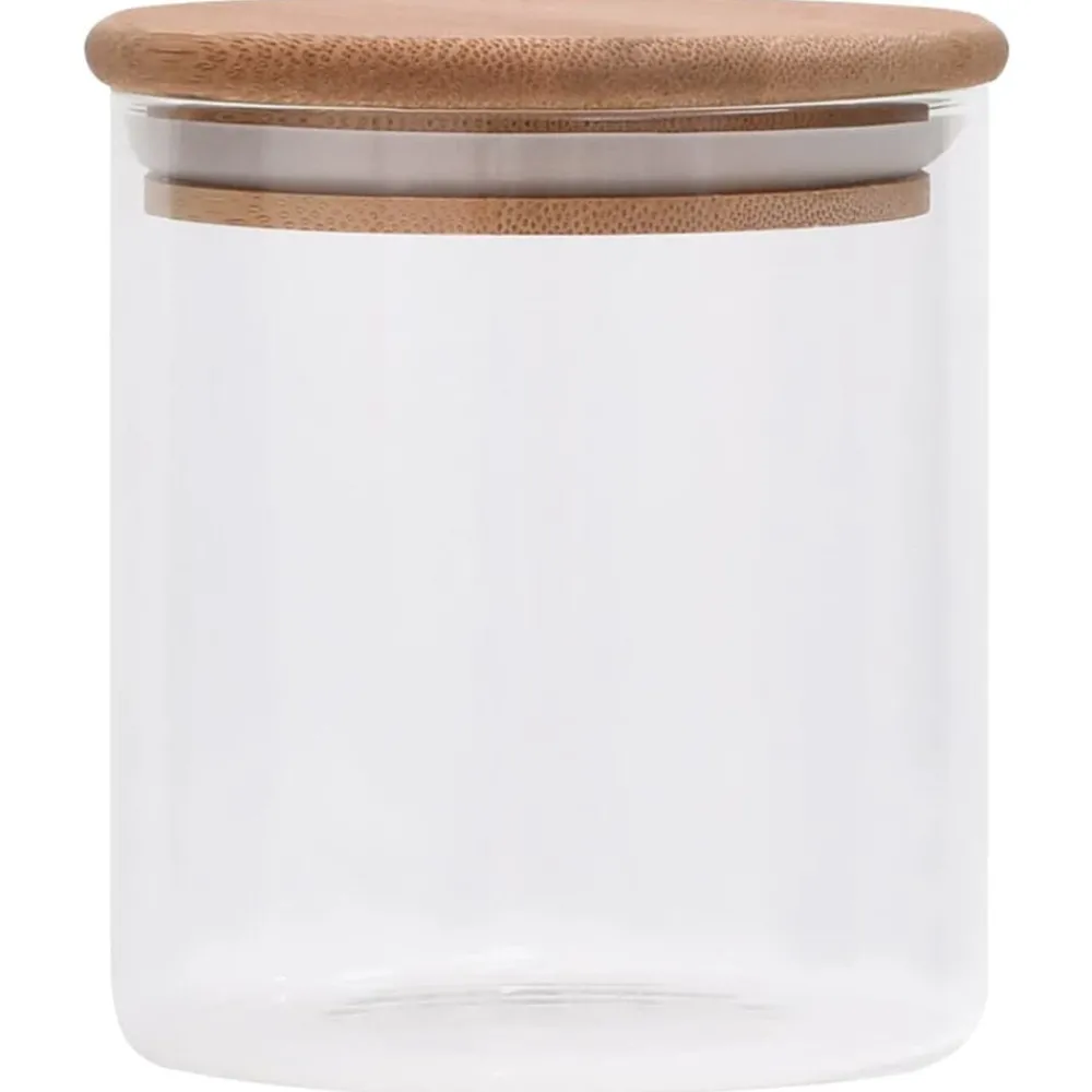 vidaXL Pots de conservation en verre couvercle en bambou 6 pcs 600 ml