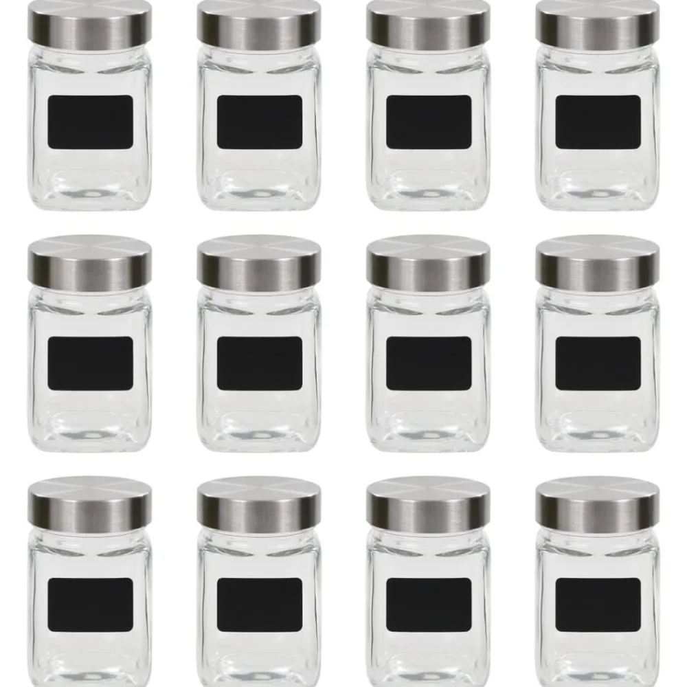 Arts De La Table & Arts Culinaires-vidaXL Pots de conservation avec autocollant 12 pcs 300 ml