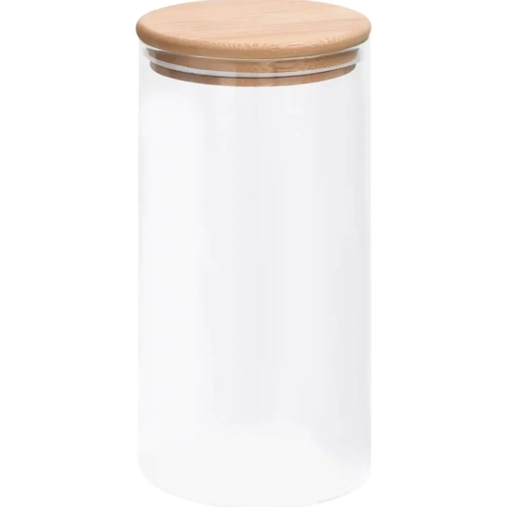 vidaXL Pots de conservation en verre couvercle en bambou 4 pcs 1200 ml
