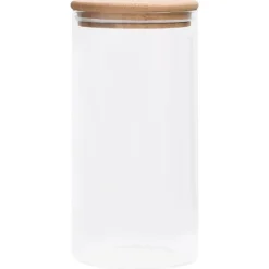 vidaXL Pots de conservation en verre couvercle en bambou 4 pcs 1200 ml