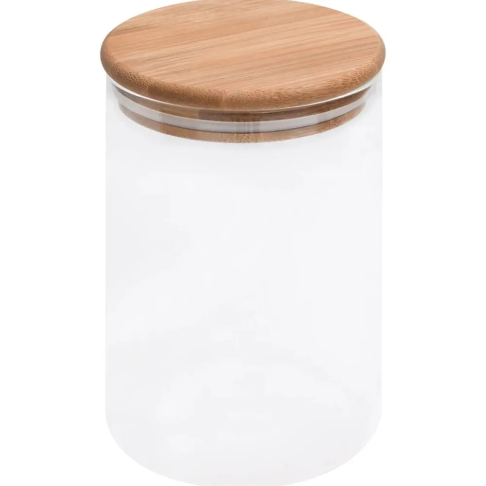 vidaXL Pots de conservation en verre couvercle en bambou 4 pcs 800 ml