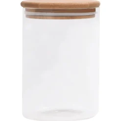 vidaXL Pots de conservation en verre couvercle en bambou 4 pcs 800 ml