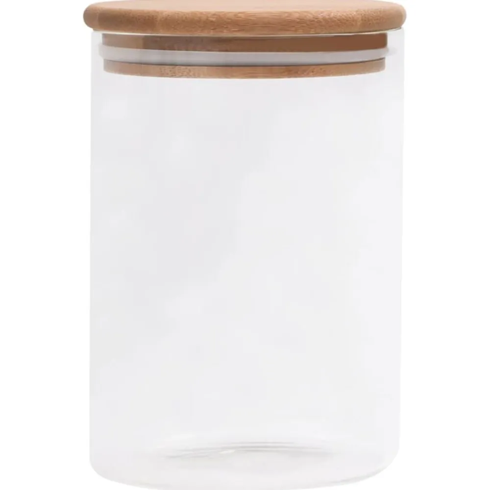 vidaXL Pots de conservation en verre couvercle en bambou 4 pcs 800 ml