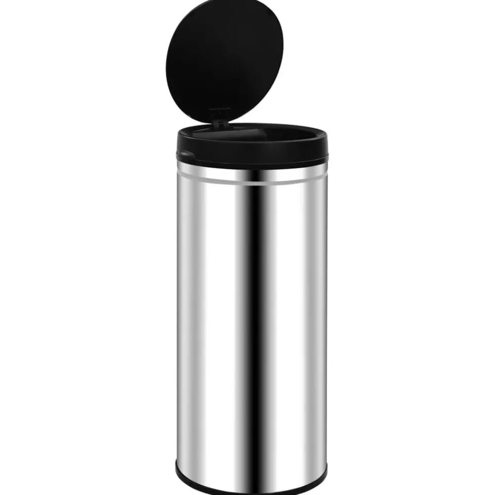 Produits Ménagers-vidaXL Poubelle à capteur automatique 80 L Acier inoxydable Argent