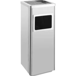 Produits Ménagers-vidaXL Poubelle à cendrier d'hôtel 36 L Acier inoxydable Argent