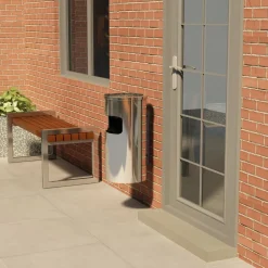 vidaXL Poubelle à cendrier murale Acier inoxydable 26 L