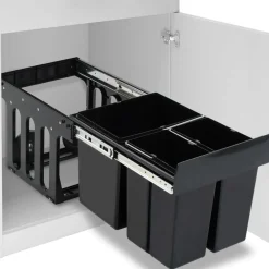 vidaXL Poubelle amovible de cuisine fermeture en douceur 48 L