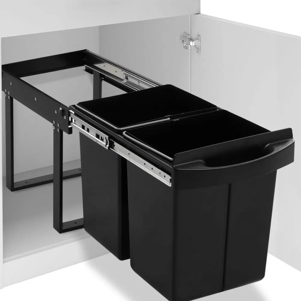 Produits Ménagers-vidaXL Poubelle amovible de cuisine Fermeture en douceur 48 L