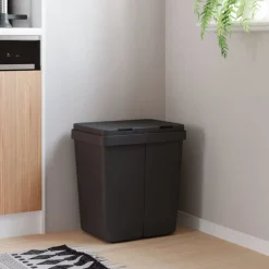 vidaXL Poubelle double 2x25 L