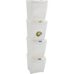 vidaXL Poubelles à ordures empilables 4 pcs 100 L Polypropylène