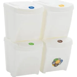 vidaXL Poubelles à ordures empilables 4 pcs 100 L Polypropylène