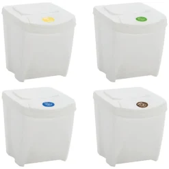 vidaXL Poubelles à ordures empilables 4 pcs 100 L Polypropylène