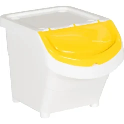 Produits Ménagers-vidaXL Poubelles empilables avec couvercles 3 pcs PP 78 L Blanc