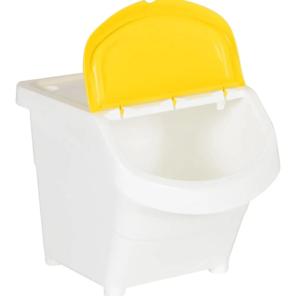 Produits Ménagers-vidaXL Poubelles empilables avec couvercles 3 pcs PP 78 L Blanc