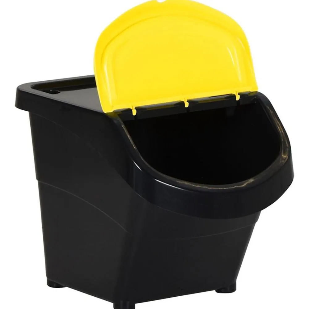 vidaXL Poubelles empilables avec couvercles 3 pcs PP 78 L