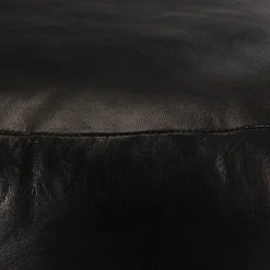 Poufs-vidaXL Pouf 60 x 30 cm Cuir véritable de chèvre Noir