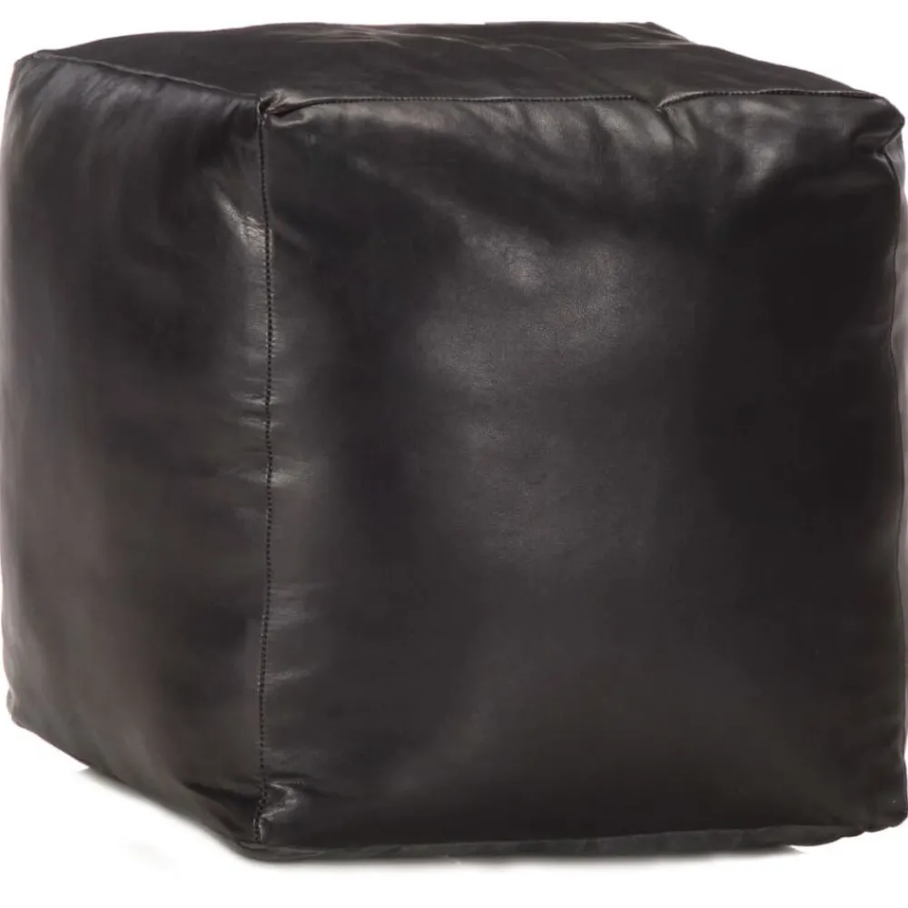 vidaXL Pouf 40 x 40 x 40 cm Cuir véritable de chèvre