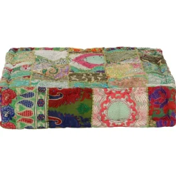 vidaXL Pouf carré en coton fait à la main 50 x 50 x 12 cm