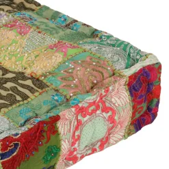 vidaXL Pouf carré en coton fait à la main 50 x 50 x 12 cm