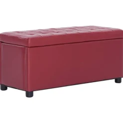 vidaXL Pouf de rangement 87,5 cm Similicuir