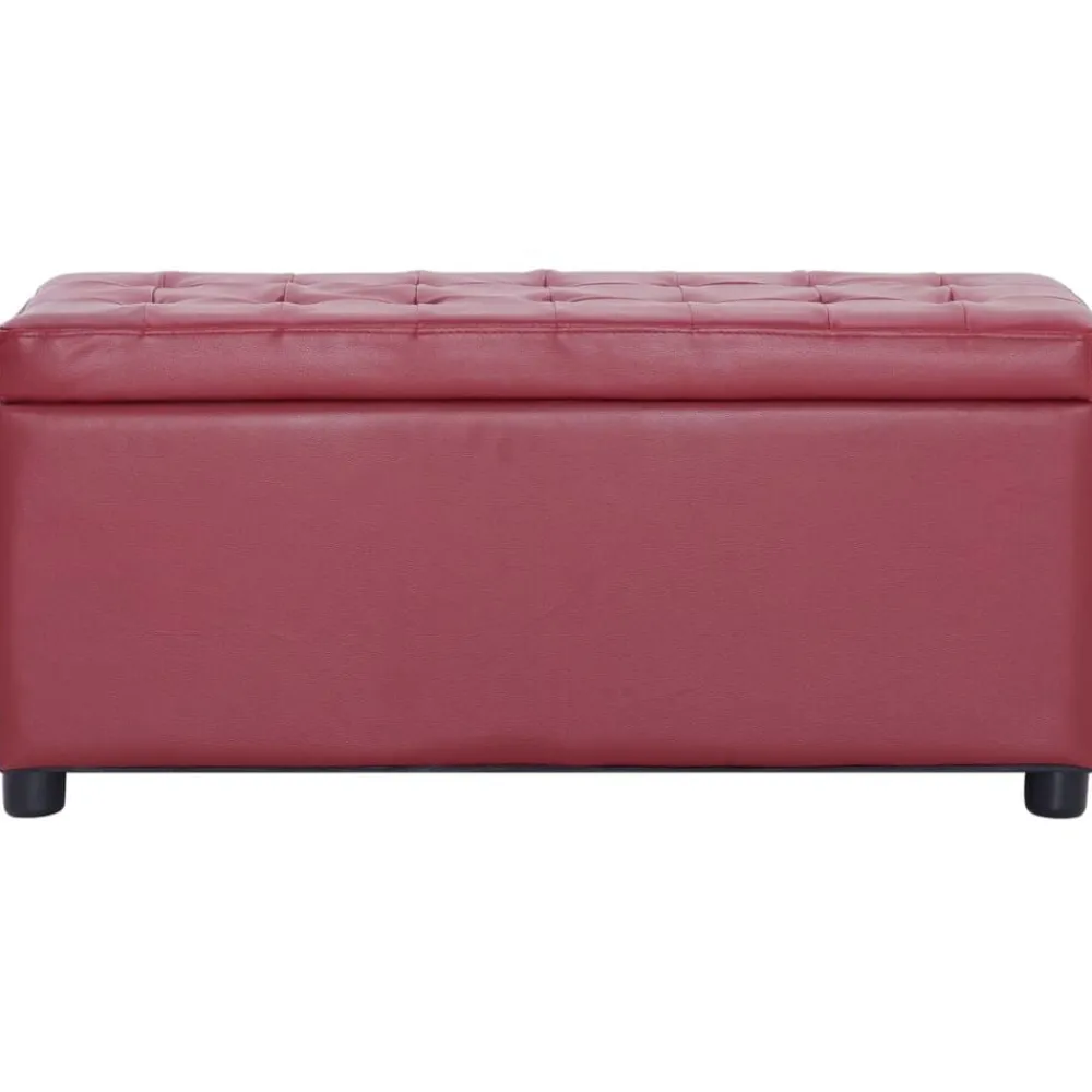 vidaXL Pouf de rangement 87,5 cm Similicuir