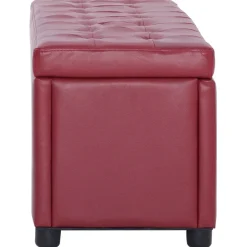 vidaXL Pouf de rangement 87,5 cm Similicuir