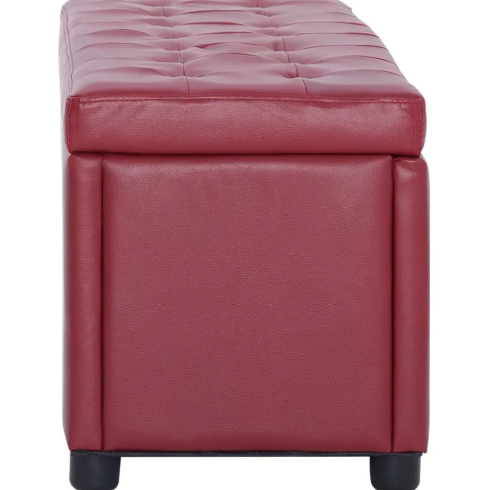 vidaXL Pouf de rangement 87,5 cm Similicuir