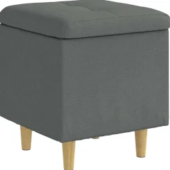 Fauteuils Et Chaises-vidaXL Pouf de rangement avec coussin 40 x 40 x 45 cm tissu Gris foncé